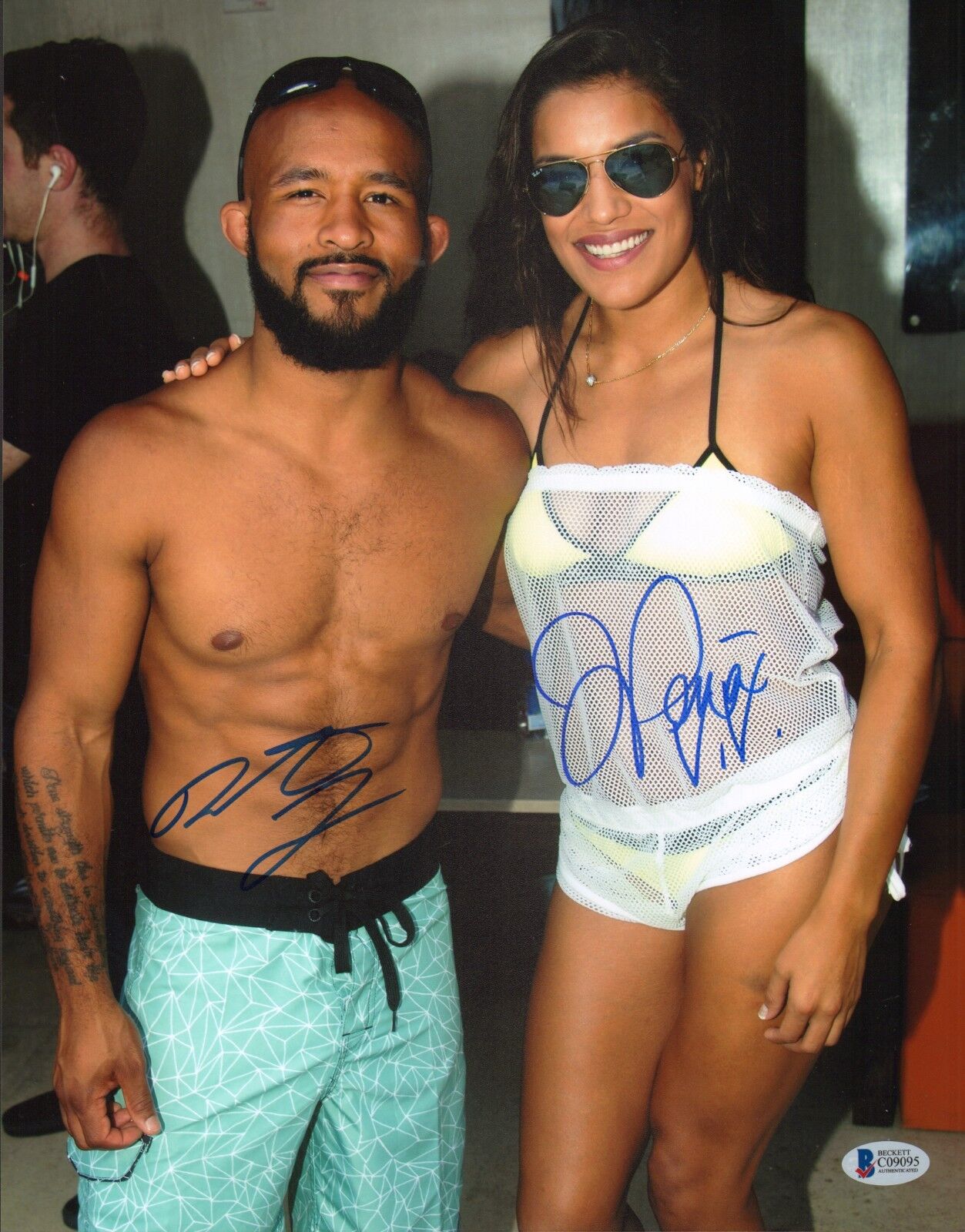 Demetrious Johnson & Julianna Pena Signed UFC 11x14 Photo Poster painting BAS Beckett COA Auto'd