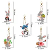 5pcs DIY Diamond Painting Rabbit Keychains