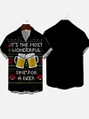 Merry Christmas! It&rsquo;s the Most Wonderful Time For a Beer Printing Cuban Collar Men's Short Sleeve Shirt