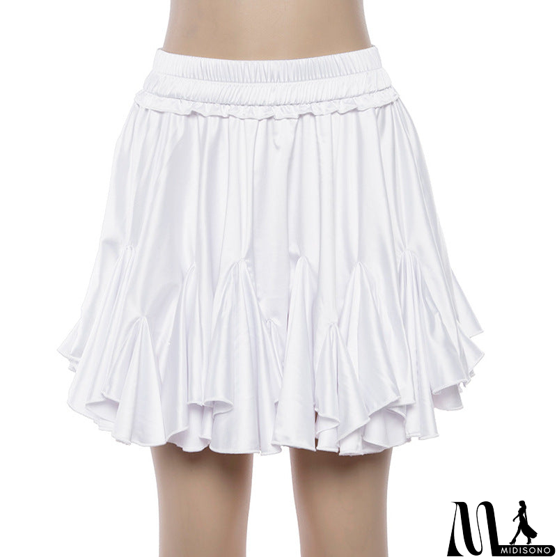 MidiSono - Solid Color Sexy White Skirt