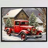 Peinture diamant rouge classique car-rond drill-40*30cm