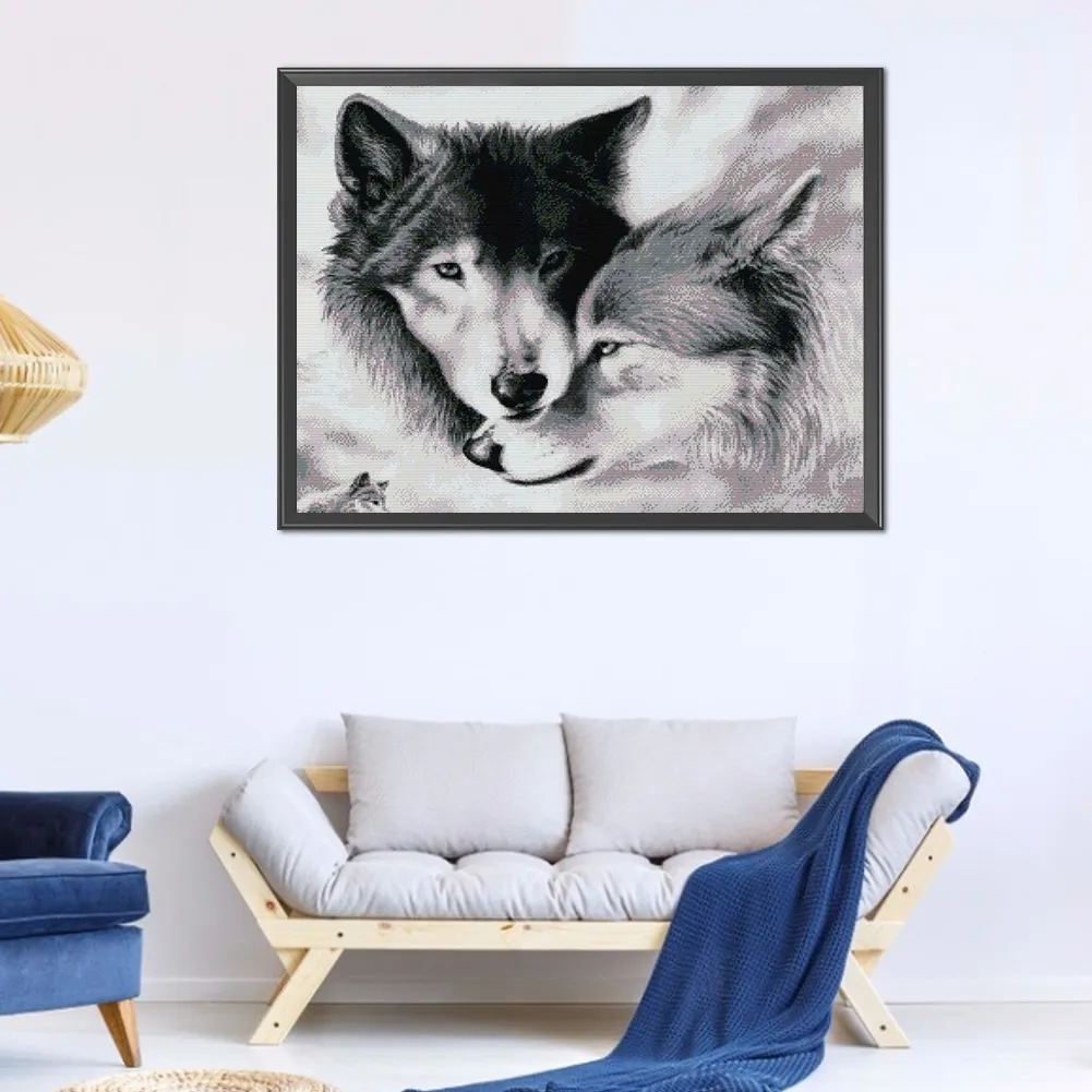Full Printed Cross Stitch 11CT - Wolf(62*54cm)