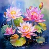 (US Only)Lotus Printed Cross Stitch Kit 45x45cm DIY 14CT Thread Art Needlework Home Decor