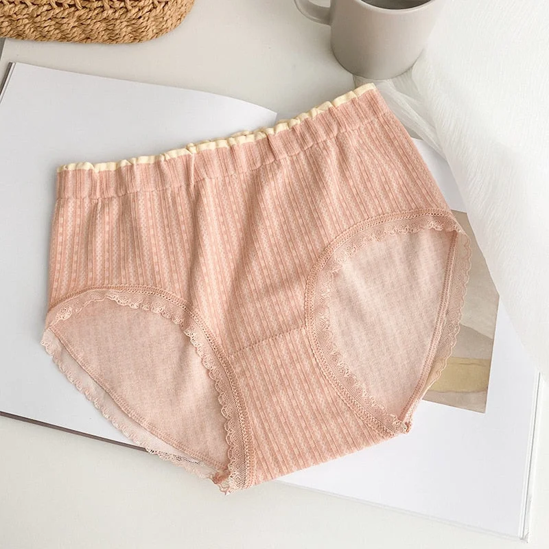 New Women's Cotton Underwear Sexy Lace Panties Fashion Girl Comfort Briefs Middle Waist Seamless Underpants Female Lingerie