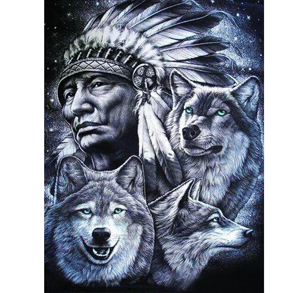 

30*40CM - Round Drill Diamond Painting - Indian Animal, 501 Original