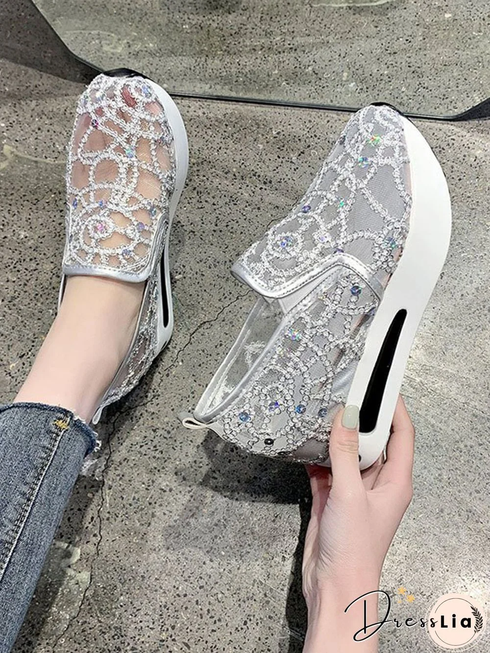 Lightweight Breathable Mesh Platform Sneakers