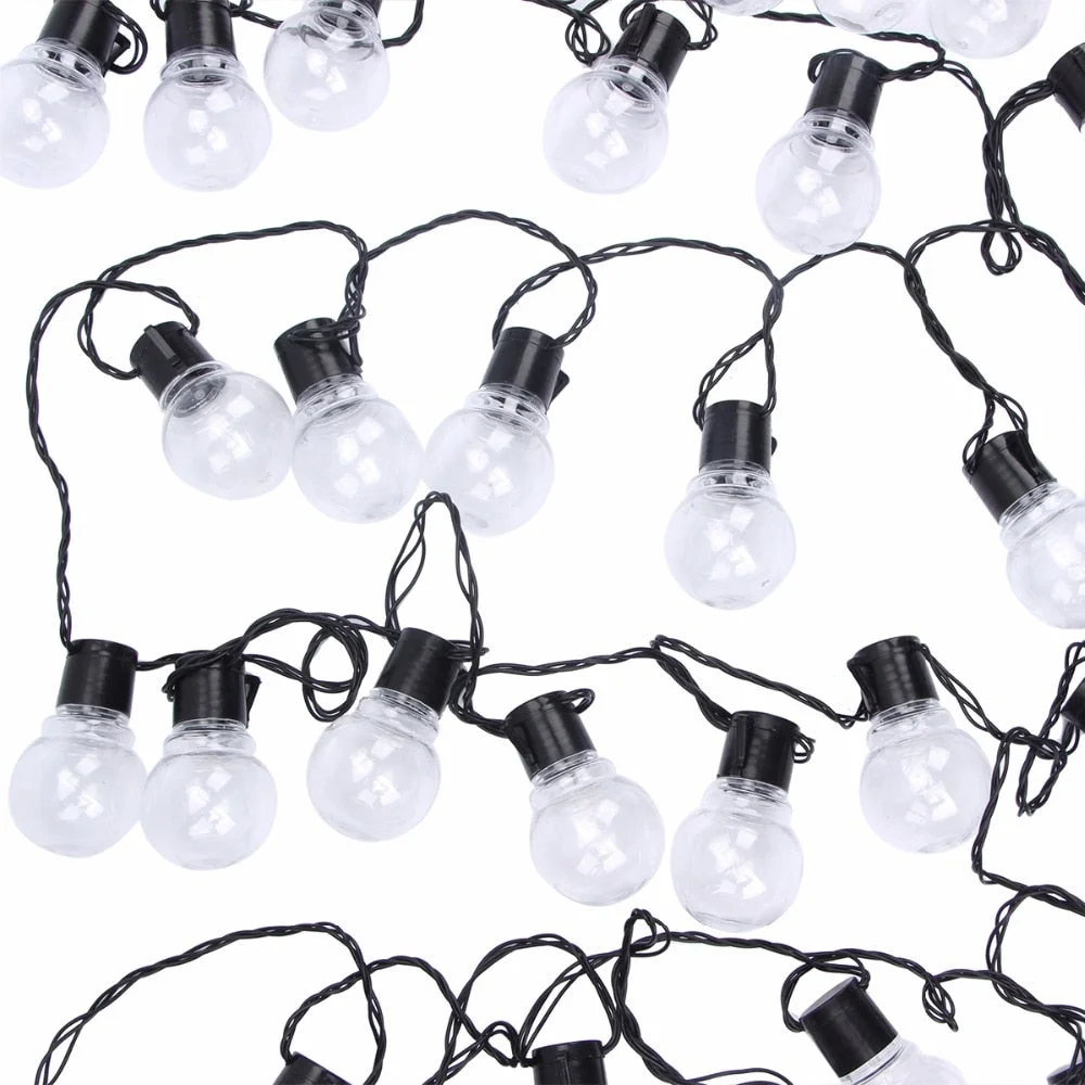 10m Led Globe Outdoor String Light Fairy Christmas Clear Bulb Wedding Party Decoration String Fairy Light For Home Garden Patio