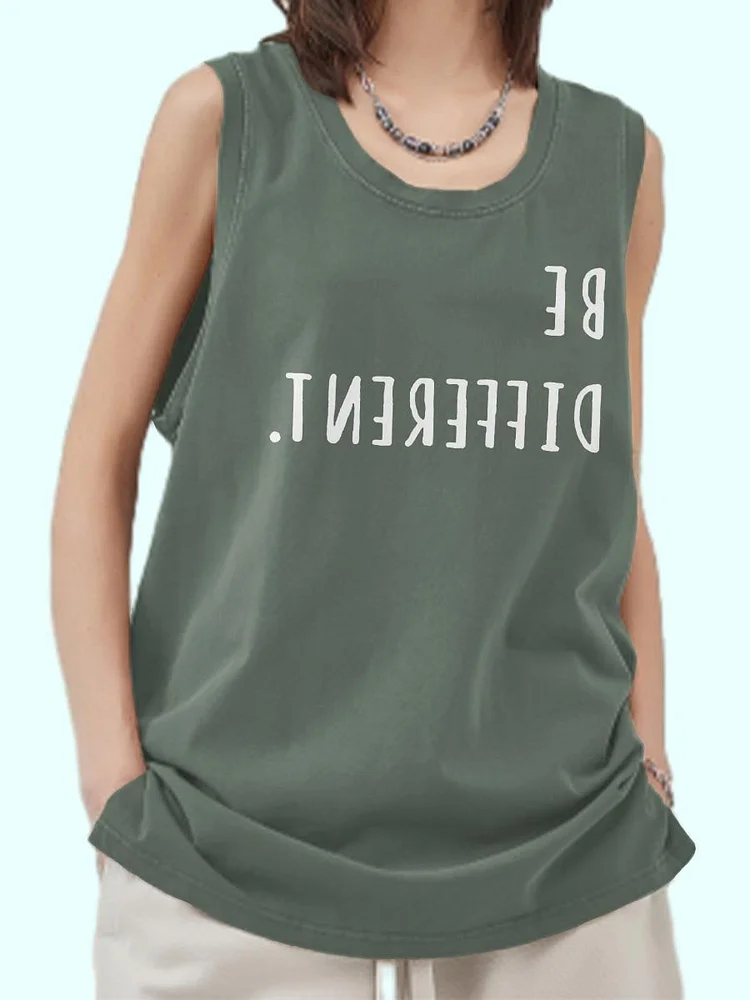 Unisex Be Different Art Print Loose Tank Top