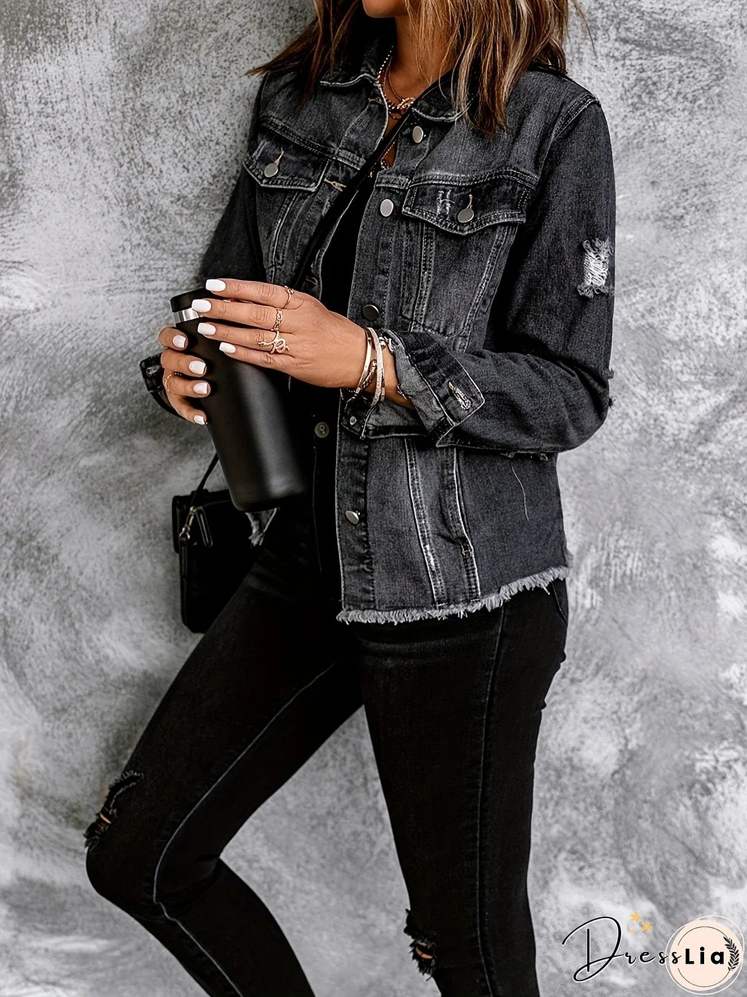 Raw Hem Denim Jacket