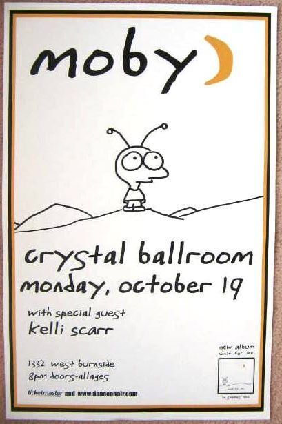 MOBY 2009 Gig POSTER Portland Oregon Concert