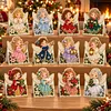 12Pcs DIY Pearl Diamond Painting Christmas Cards, 3D Greeting Card Craft Kits with Resin Pearls, Handmade Holiday Cards for Adults, Christmas Gifts & Decorations
