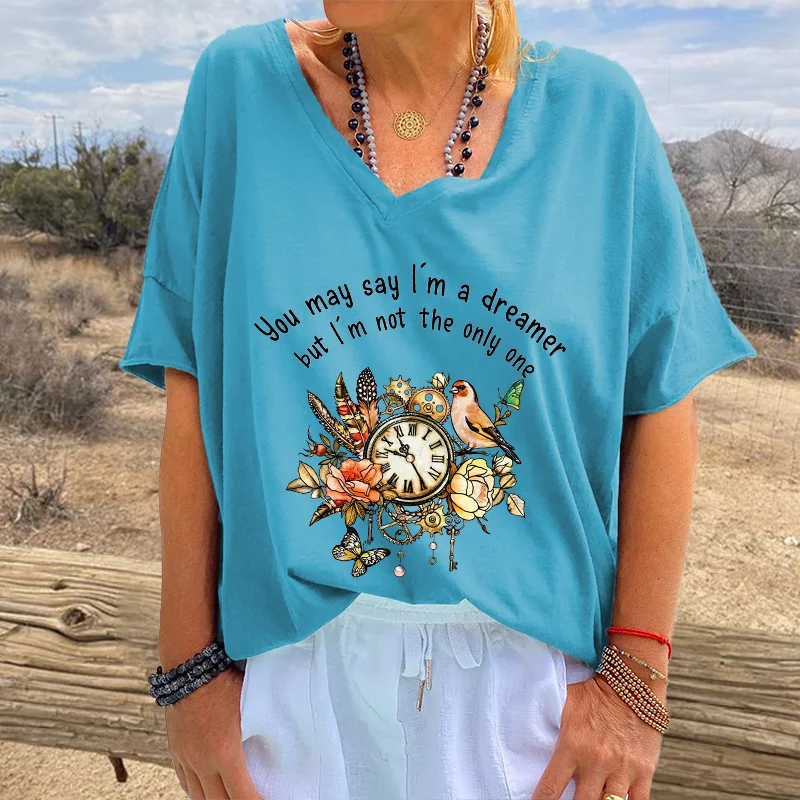 You May Say I'm A Dreamer Printed Hippie T-shirt