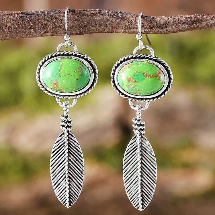 Vintage Turquoise Leaf Earrings