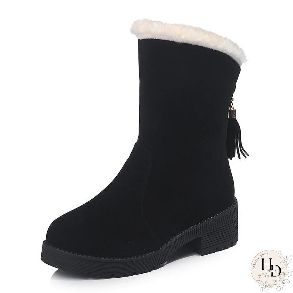 Pure Color Winter Suede Warm Boots