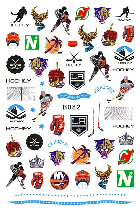 3D Flag Sport Nail Stickers for Manicure Fire Clover Decoration Decals Back Glue Designer Gymnastics Nail Art Sticker