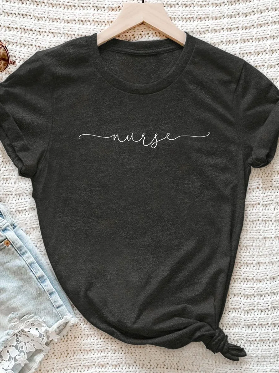 Nurse Print Short Sleeve T-shirt