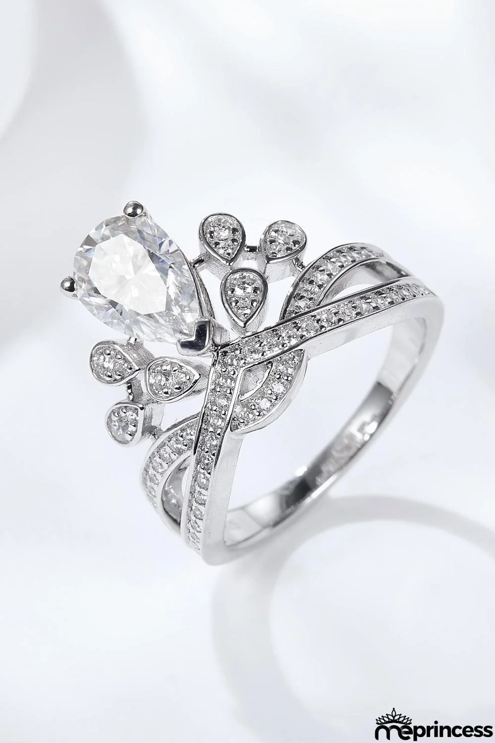1.5 Carat Moissanite Crown-Shaped Ring