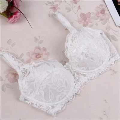SVOKOR Women Bras Fashion Casual Sexy V-neck Solid Color Chest Pad Lace Sling Nylon Breathable Elasticity Comfortable Women Bras