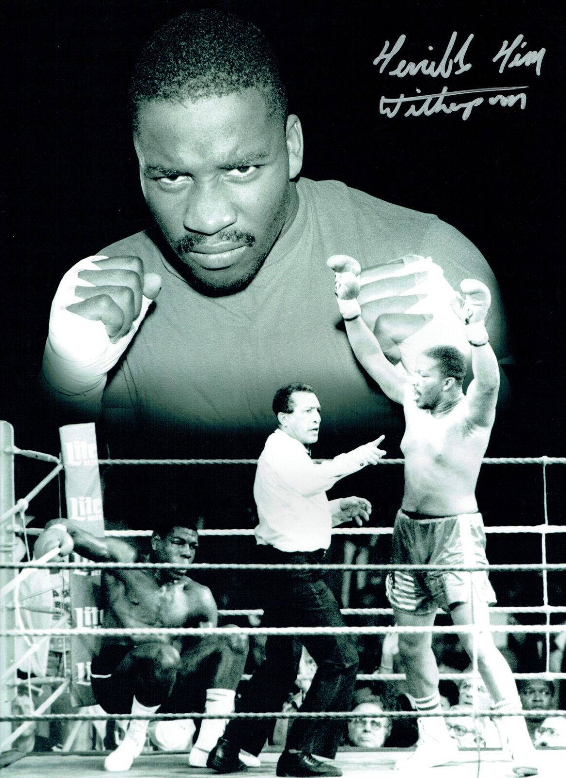 Terrible Tim WITHERSPOON Signed Autograph Boxing 16x12 Montage Photo Poster painting AFTAL COA