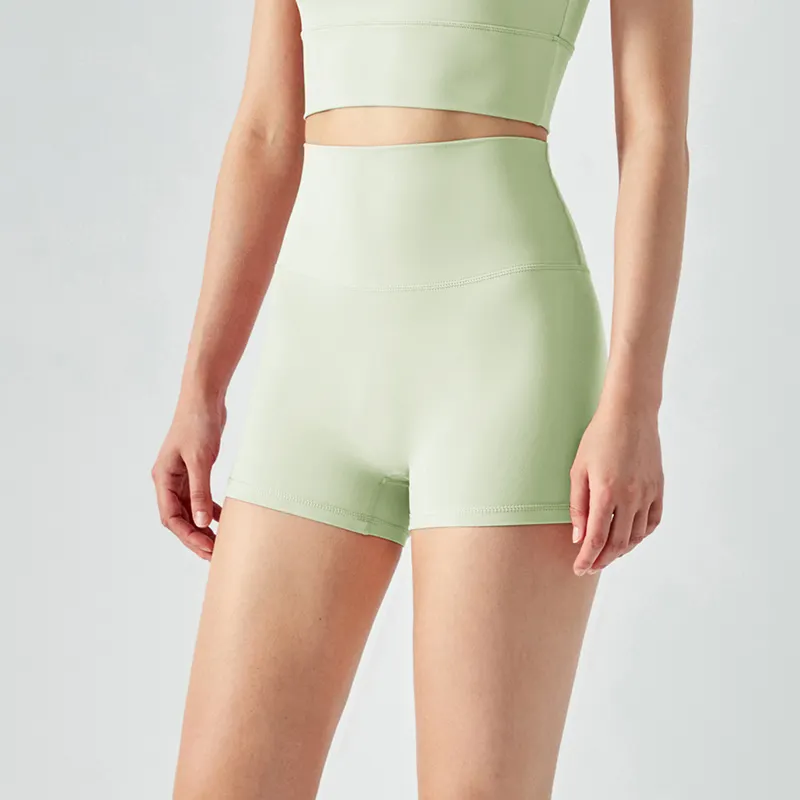 Buy Hergymclothing Moon Green no camel toe buttery soft naked feeling gym fitness tight hot yoga shorts at an affordable price