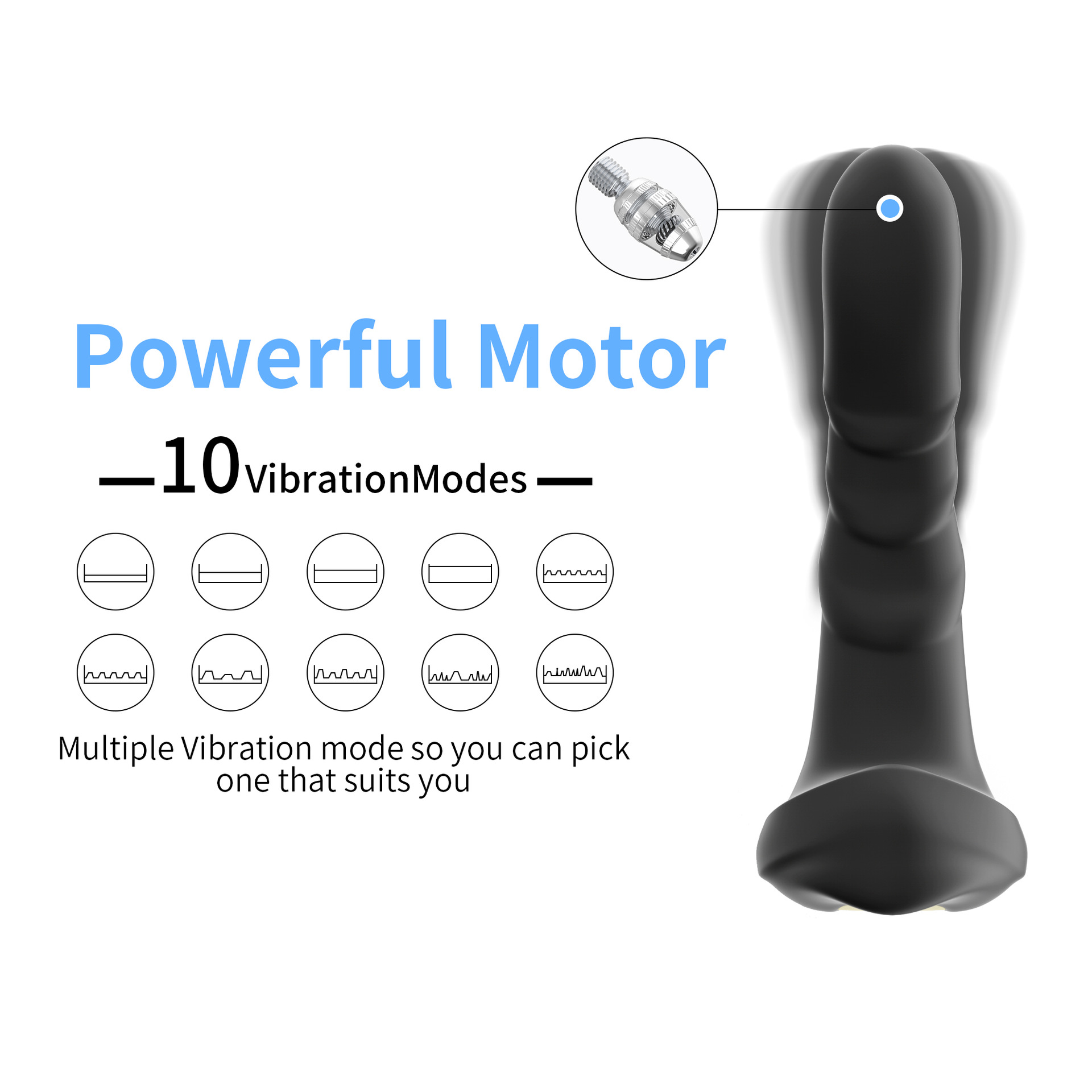 Spartacus Wireless Remote Control 10 Frequency Vibration Prostate Massager