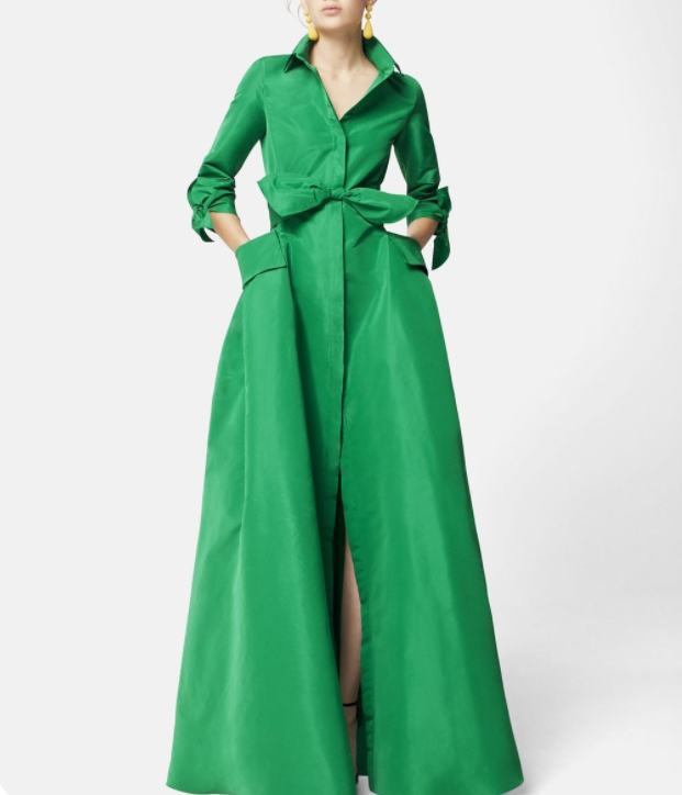Elegant lapel button maxi dress