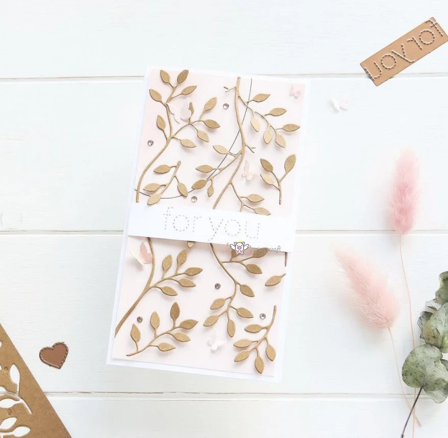 Piggy Craft metal cutting dies cut die mold Leaf strip decoration Scrapbook paper craft knife mould blade punch stencils dies