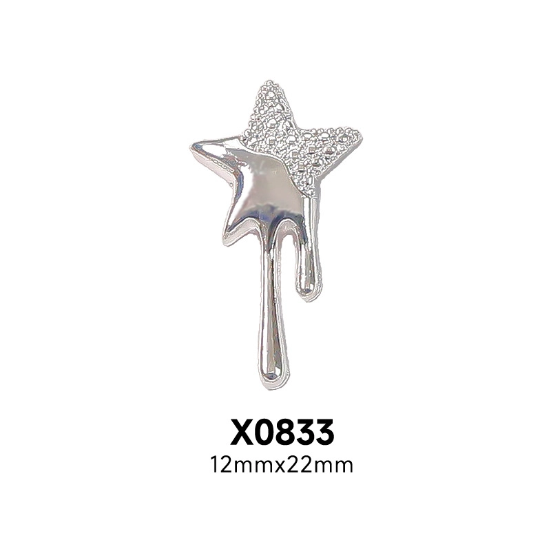 New Nail Art Crock Heart Retro Punk Style Sweet Cool Asymmetric Star Butterfly Alloy Jewelry Diamond DIY Accessories