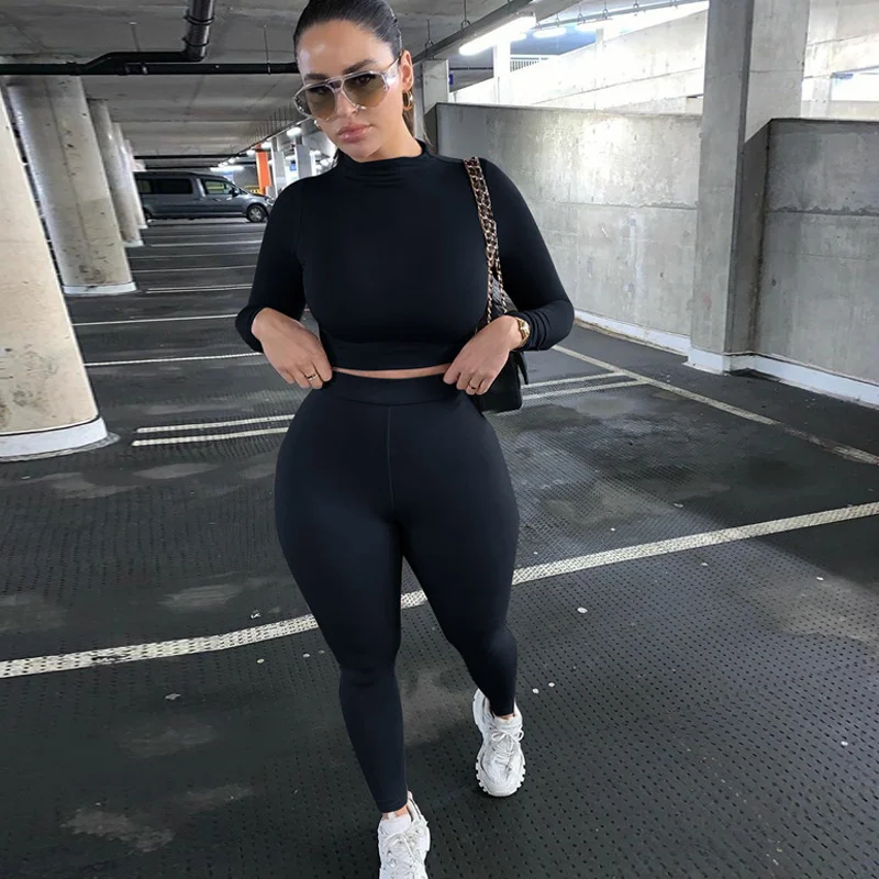 Churchf Churchf And Winter New Women's Casual Two-Piece Slim Long Sleeve Sports Suit