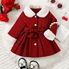 Kid Baby Girl Winter Fleece Coat Solid Bow Coats