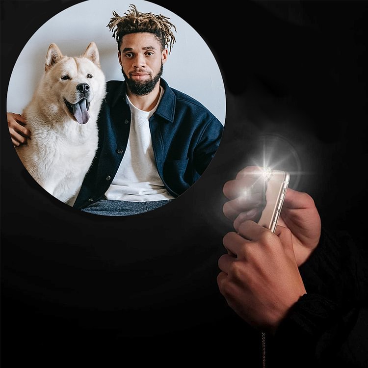 Dog Bone Projection Necklace Personalized Photo Necklace Creative Gift