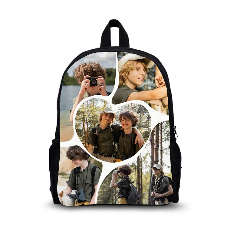Mochilas-mochila escolar para los niños muy personalizada con 5 fotos