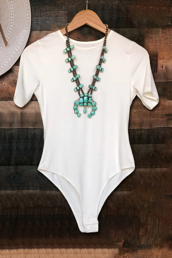 Soft Rounded Neckline Short Sleeve Bodysuit