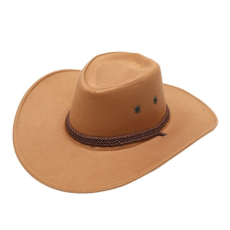 Western Denim Hat Men’s Double-sided Suede Large Brim Sun Hat Women’s Riding Hat Grassland United States