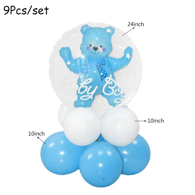 1Set Baby Shower Decoration Party Tableware Kid Birthday Paper Plate Cup Tablecloth Baby Shower Gender Reveal Party Supplies