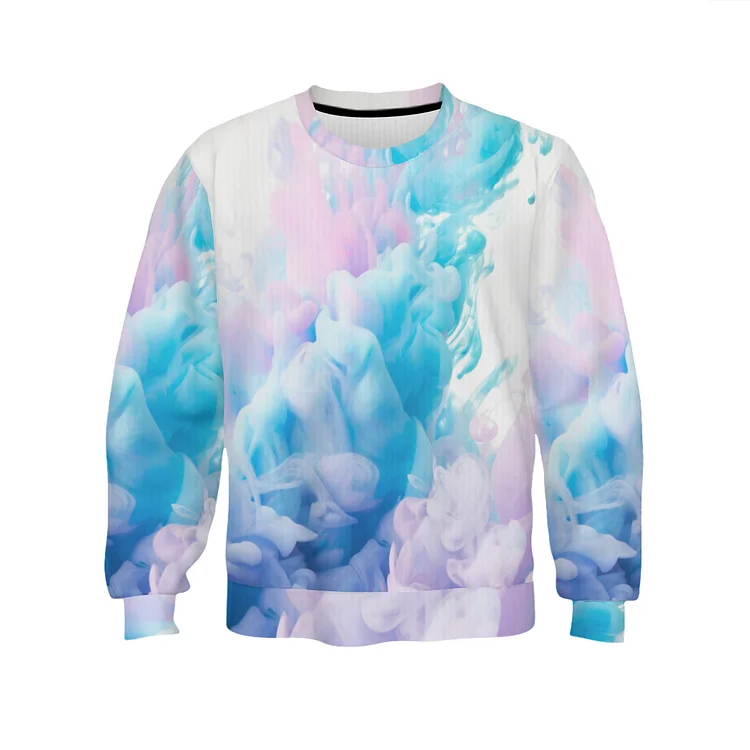 Adult Colorful Corrugated Creative Crew Neck Sweater