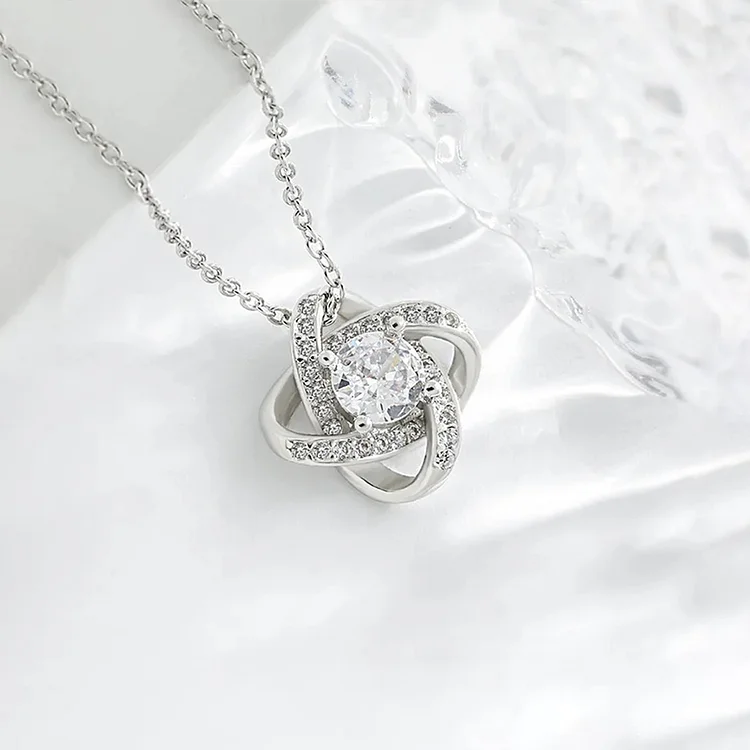 For Bonus Daughter - We're Forever Linked Together Diamond Knot Necklace