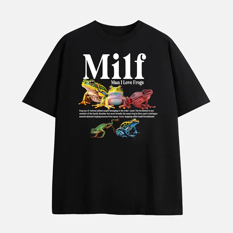 Casual Men's Milf Graphics Printed Cotton Short Sleeve T-Shirt