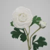 Real Touch Moisture 2 Stems White Ranunculus Luxe Artificial Flower