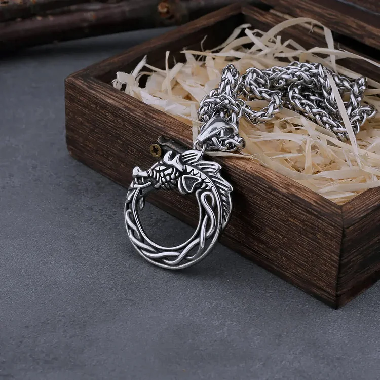 Coutureaura Dragon Pendant Viking Self Devourer Necklace