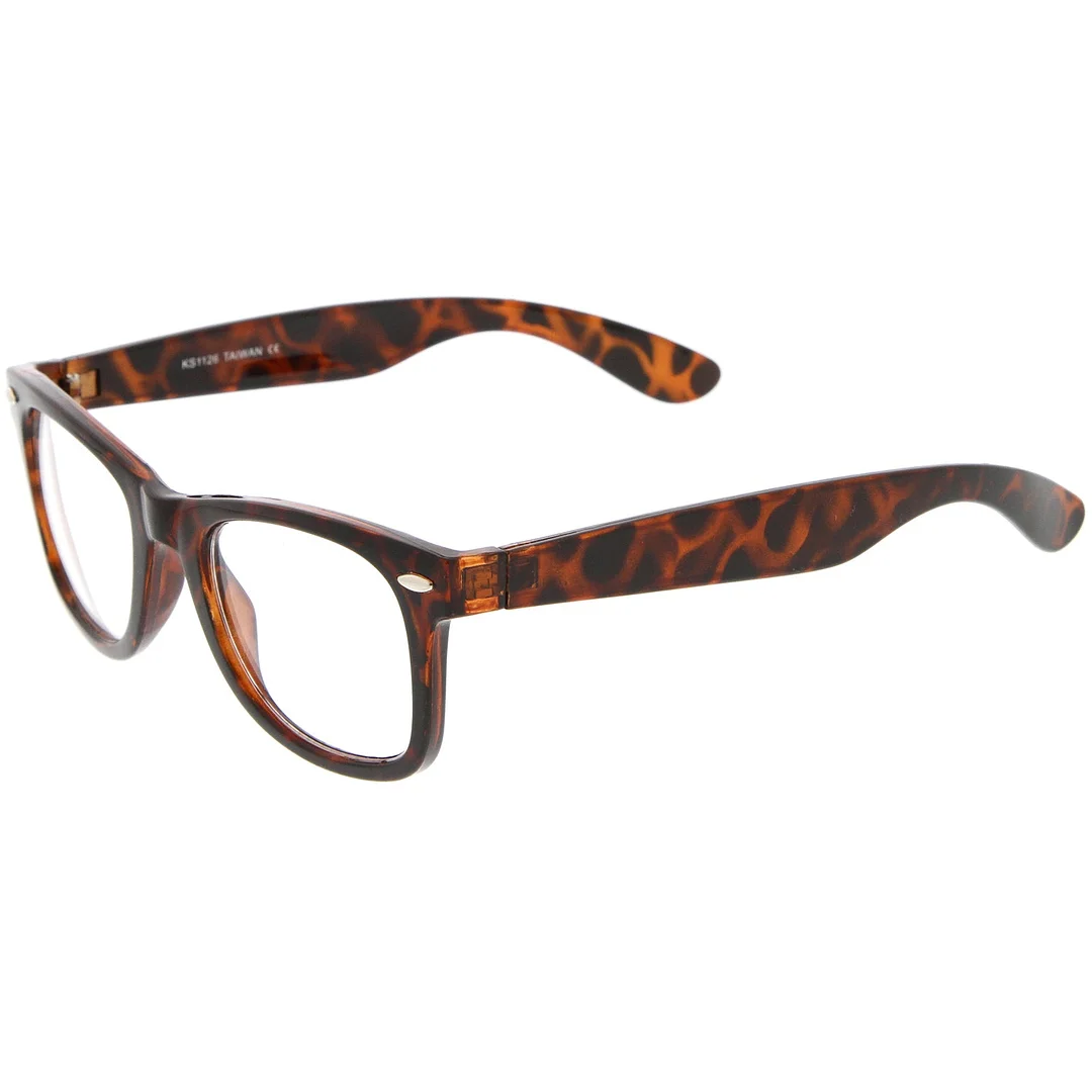 Classic Thick Square Clear Lens Horn Rimmed Eyeglasses 50mm