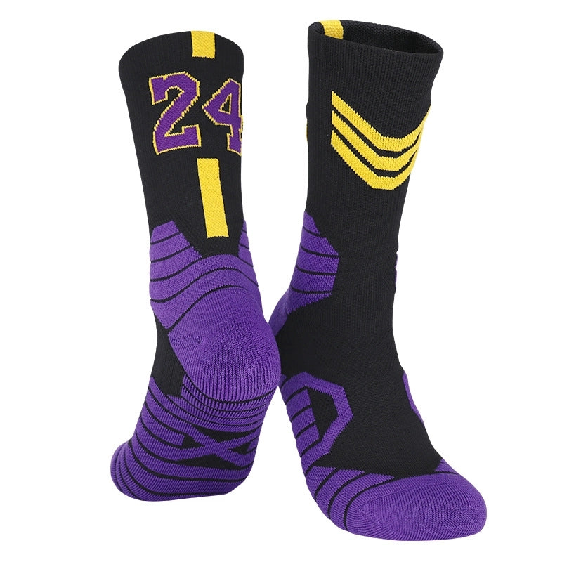 Curry Professional Basketball Socks Men’s High-top Breathable Combat Socks Training Mid-calf Socks Non-slip Sports Socks Men’s