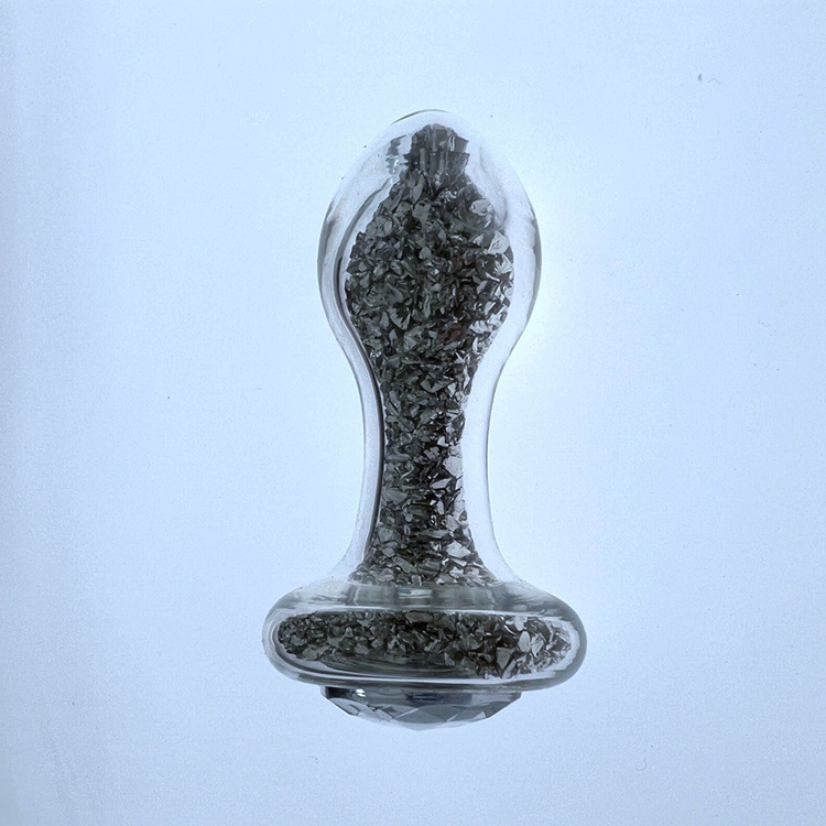 Glacier Glass Silver Sparkler Jewelled Butt Plug - 4 Inch 