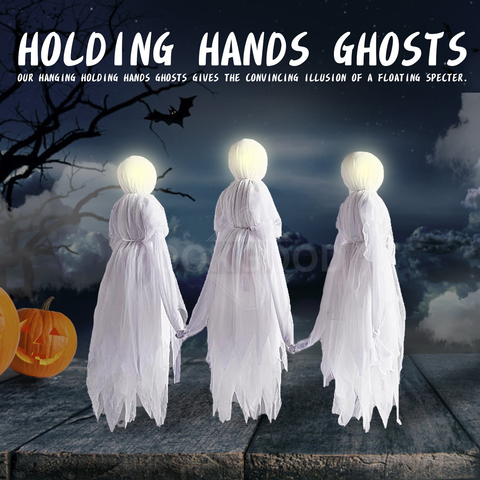 Ghosts Holding Hands In A Circle Holding Hands Ghosts For Halloween Decoration