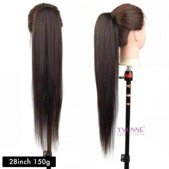  YVONNE Clip In Ponytails For Women Yaki Straight 100g/Piece 100% Human Hair Ponytail Extensions 