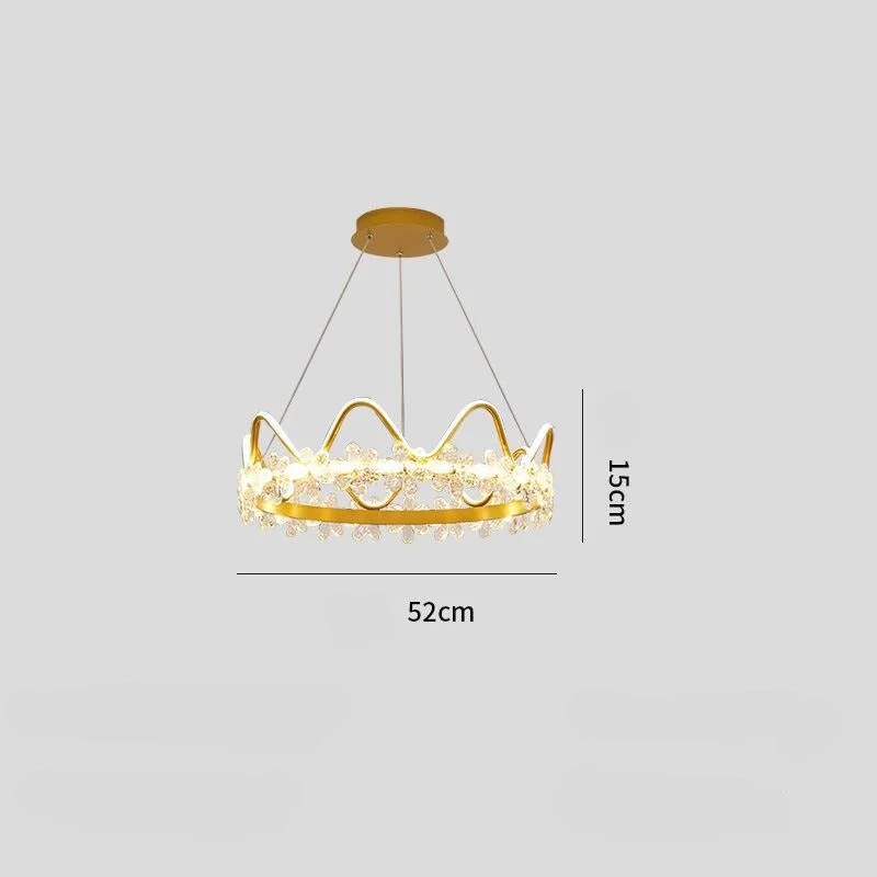 Bedroom Lamp Nordic Modern Simple Light Luxury Creative Personality Crown Crystal Chandelier