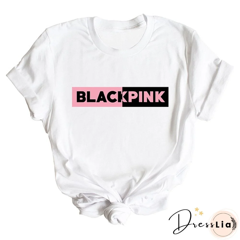 BLACKPINK New Women's Fashion Short-sleeved Slim T-shirt Casual Sweatshirt