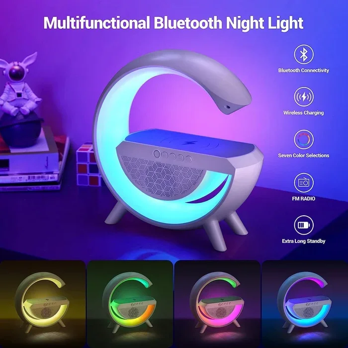 🎄Christmas Sales 49% OFF🎅Multifunctional Bluetooth Speaker-Colorful Atmosphere Light Wireless Charging and Clock All-in-one Machine