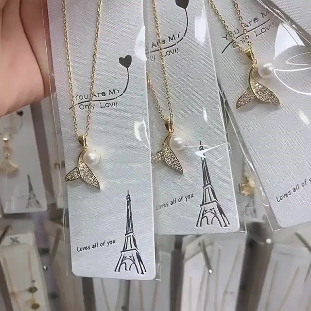 Mermaid Tail Pearl Gold Plated Necklace