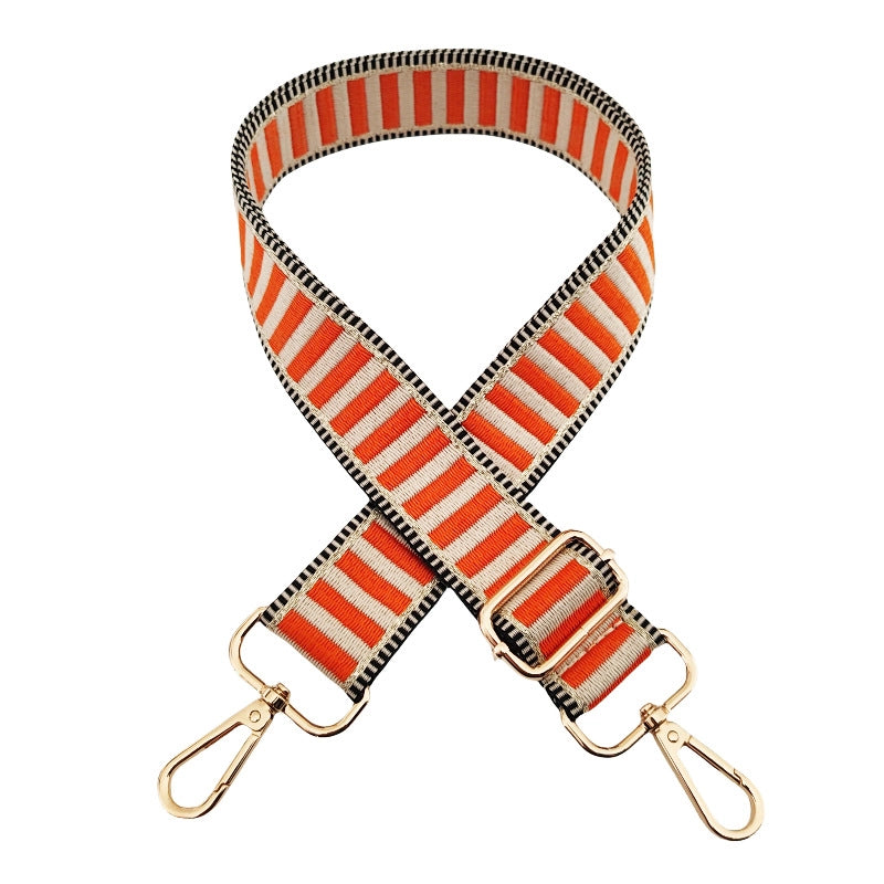 Polyester Cotton Color Block Bag Strap
